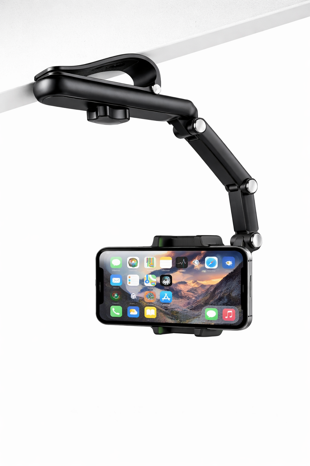 360 Rotating Phone Holder - Rotatable and Retractable w/ Sun Visor Attachment